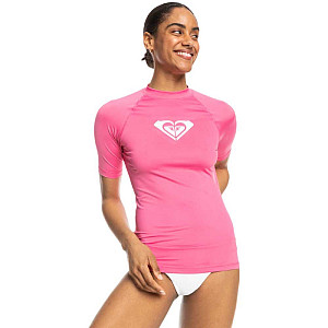 Női lycra póló Roxy Shocking Pink rövid ujjú